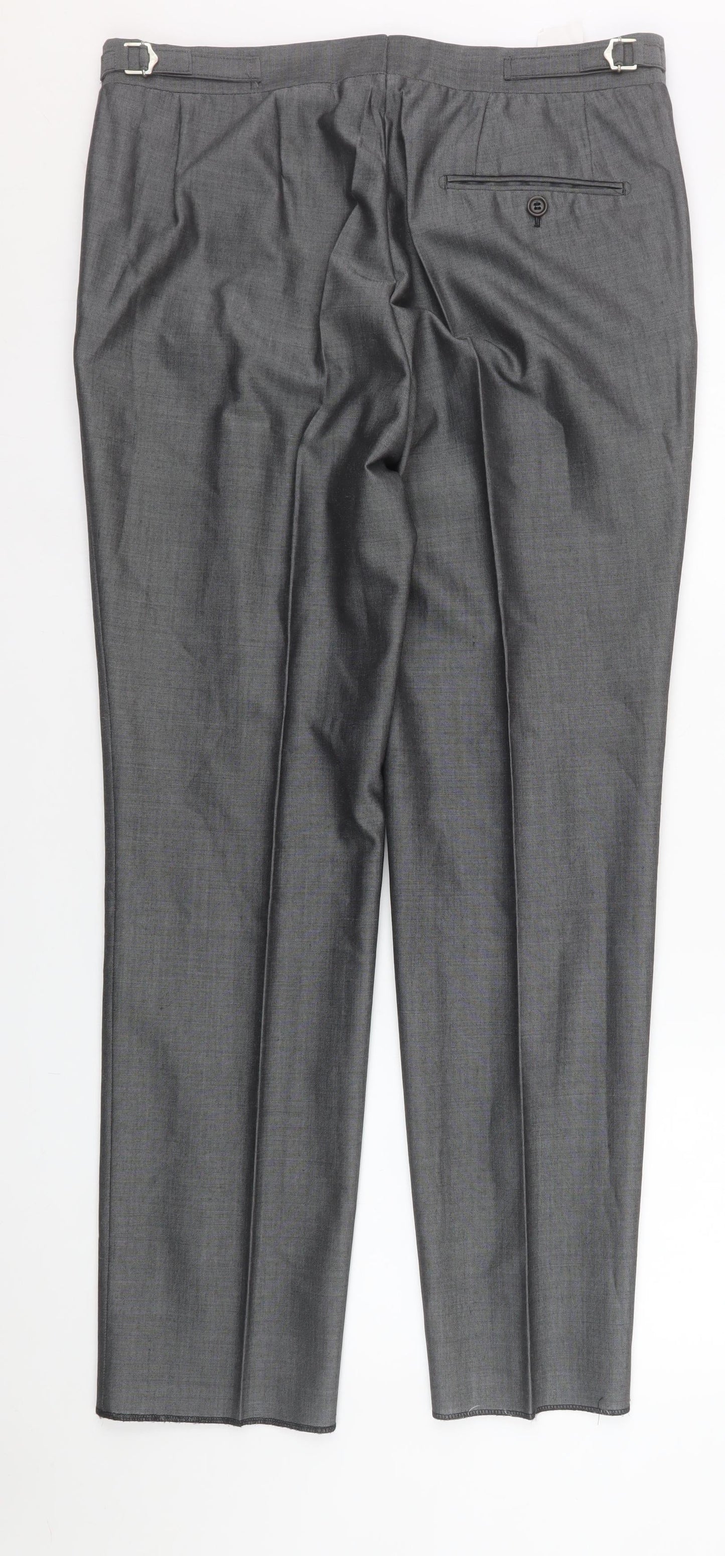 Mens UK Size 32S Torre Classic Fit Dress Pants Grey Trousers