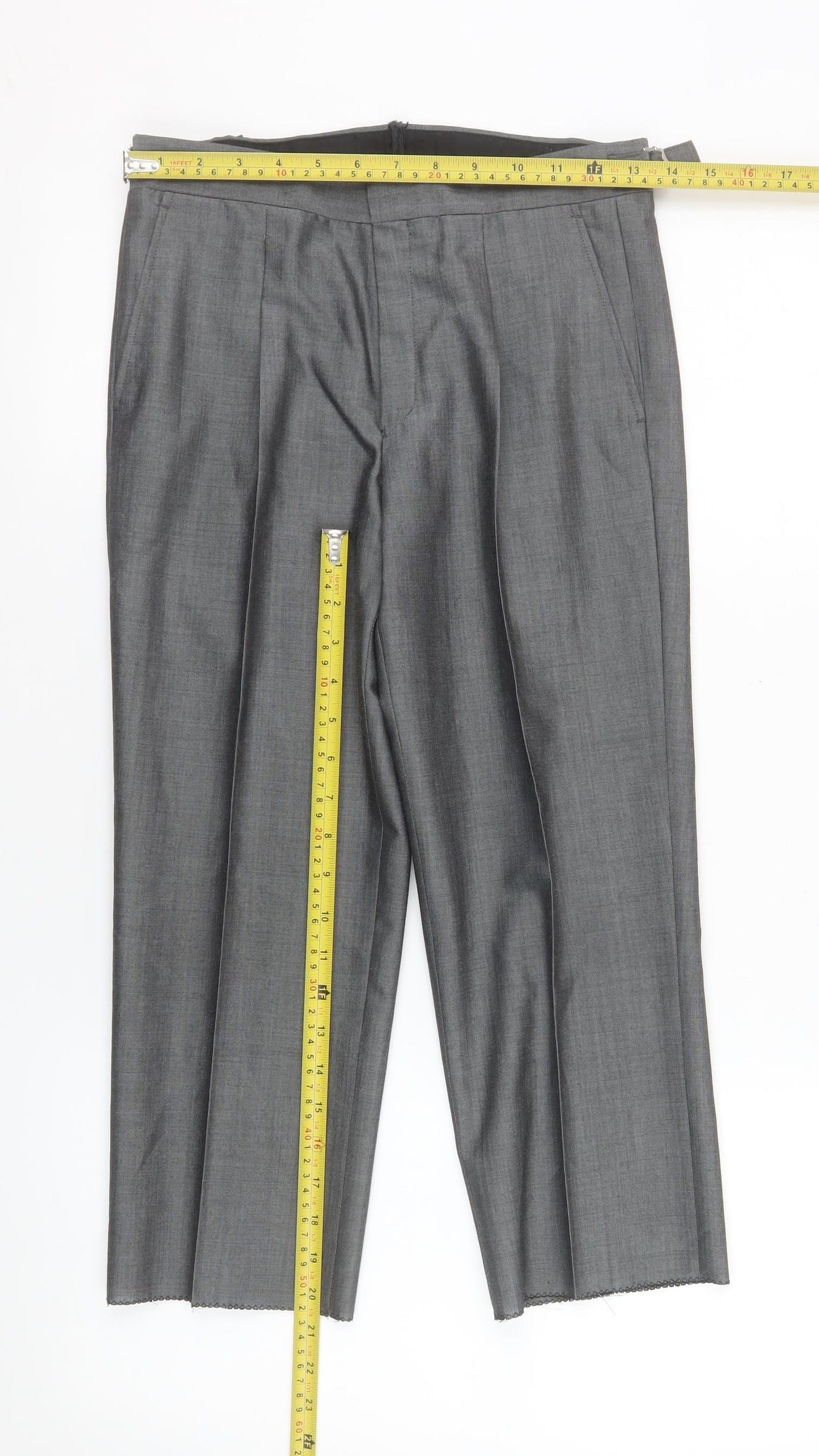 Boys UK Size 28R Torre Regular Fit Dress Pants Grey Trousers
