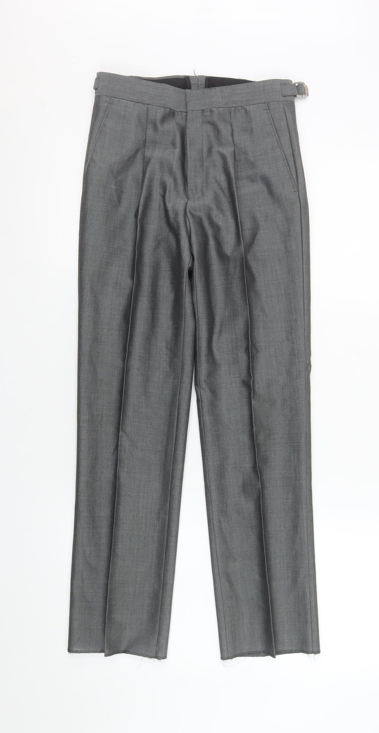 Mens UK Size 26R Torre Cerimonia Regular Fit Dress Pants Grey Trousers