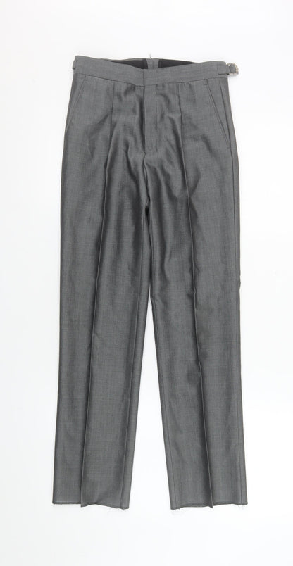 Mens UK Size 26R Torre Cerimonia Regular Fit Dress Pants Grey Trousers
