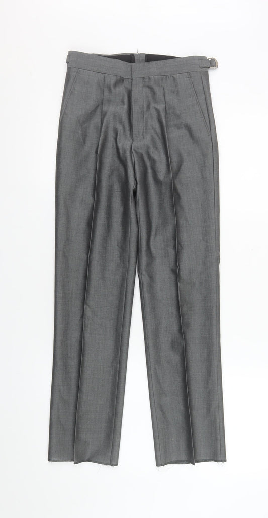 Mens UK Size 26R Torre Cerimonia Regular Fit Dress Pants Grey Trousers