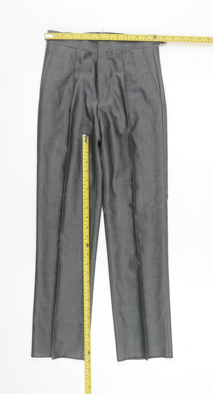 Mens UK Size 26R Torre Cerimonia Regular Fit Dress Pants Grey Trousers