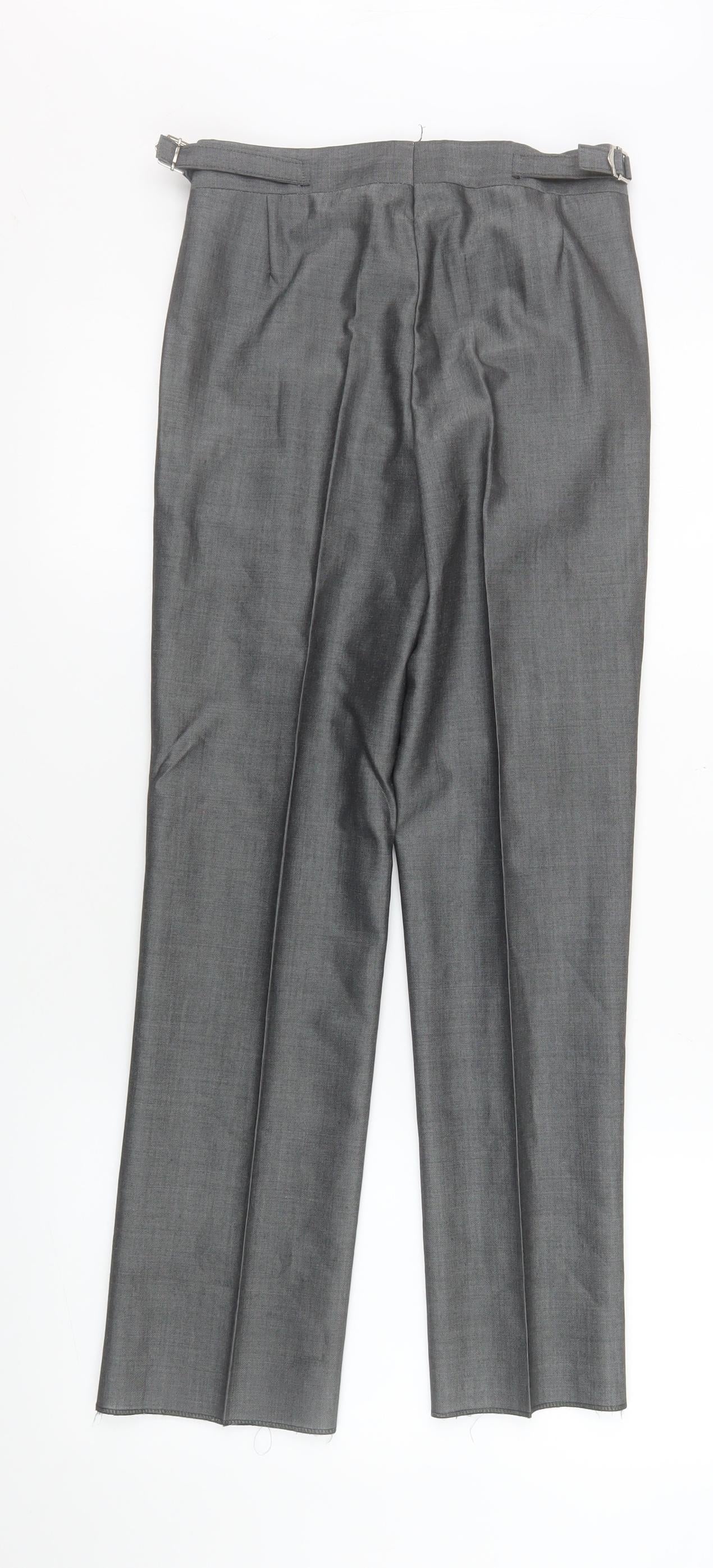 Mens UK Size 26R Torre Cerimonia Regular Fit Dress Pants Grey Trousers