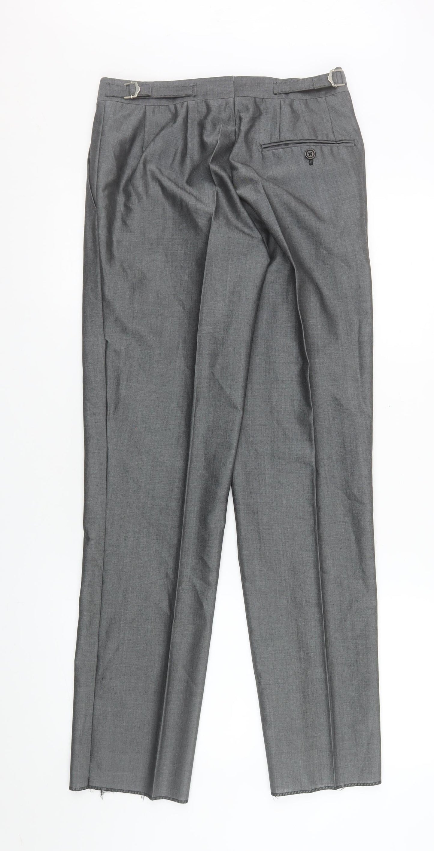 Mens UK Size 28S Torre Slim Fit Dress Pants Grey Trousers
