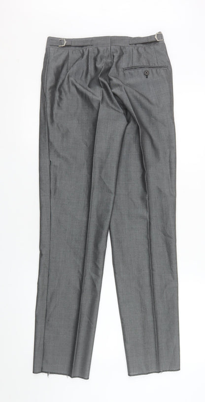 Mens UK Size 28S Torre Slim Fit Dress Pants Grey Trousers