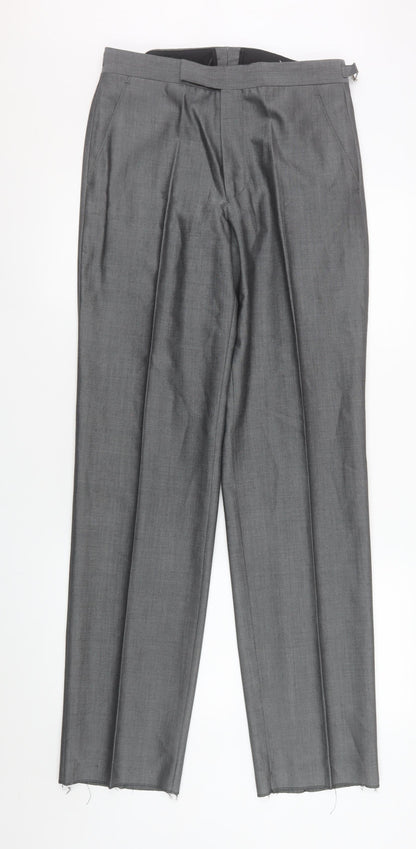 Mens UK Size L Torre Cerimonia Regular Fit Dress Pants Grey Trousers