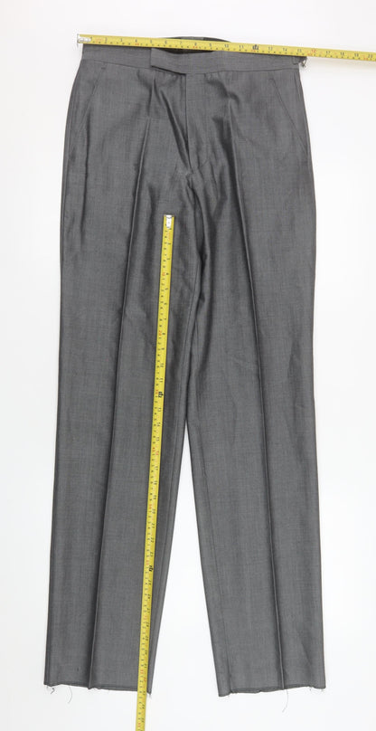 Mens UK Size L Torre Cerimonia Regular Fit Dress Pants Grey Trousers