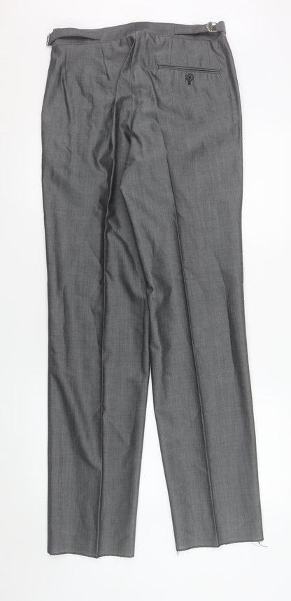 Mens UK Size L Torre Cerimonia Regular Fit Dress Pants Grey Trousers