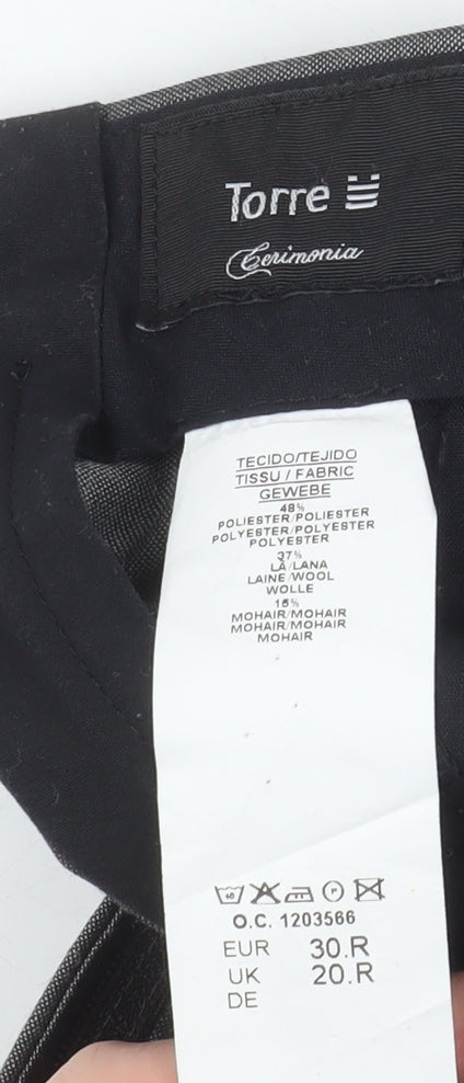 Boys UK Size 20R Torre Regular Fit Dress Pants Grey Trousers