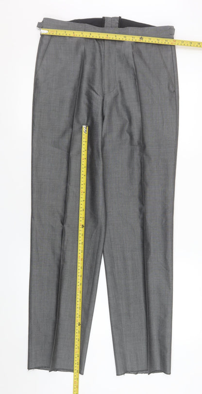 Mens UK Size 32R Torre Cerimonia Regular Fit Dress Pants Grey Trousers
