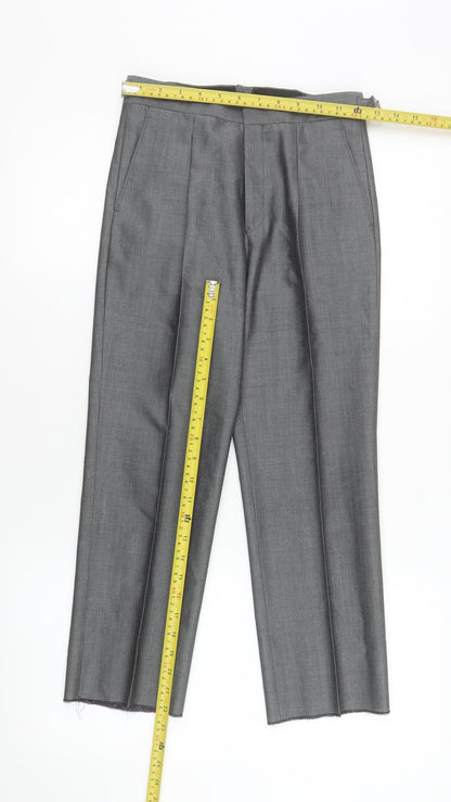Boys UK Size 14 Years Torre Regular Fit Dress Pants Grey Trousers