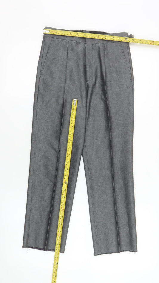 Boys UK Size 14 Years Torre Regular Fit Dress Pants Grey Trousers