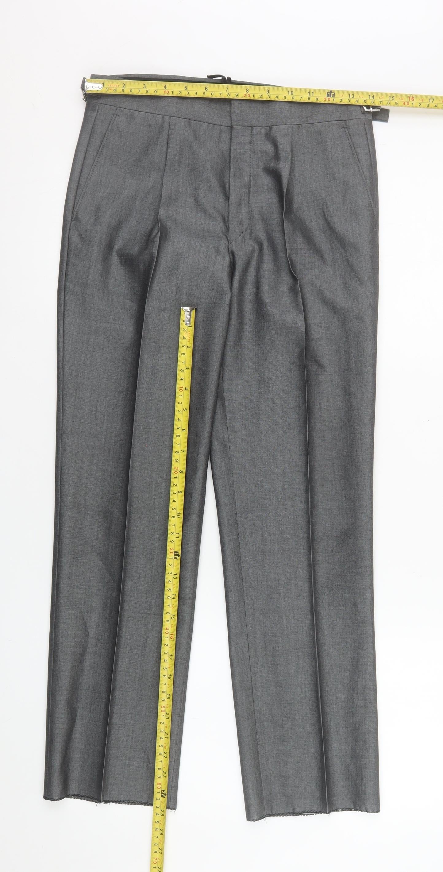 Boys UK Size 28 in Torre Regular Fit Dress Pants Grey Trousers