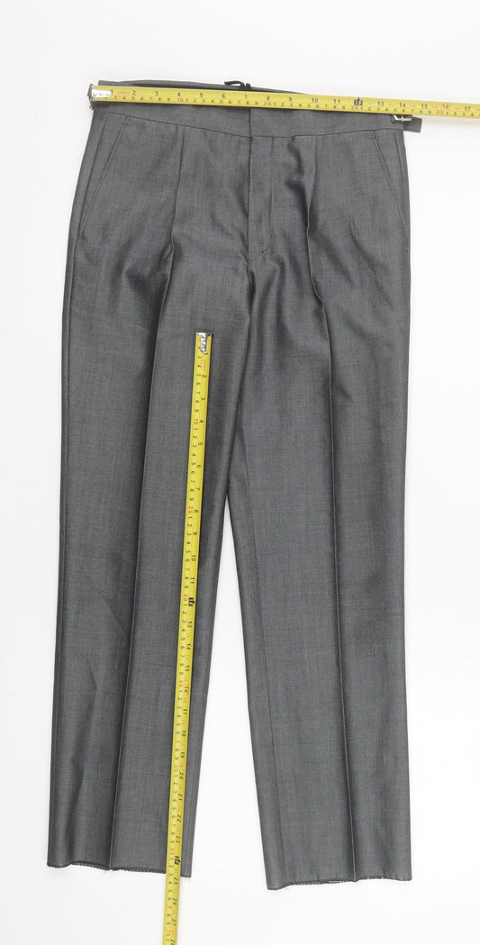 Boys UK Size 28 in Torre Regular Fit Dress Pants Grey Trousers