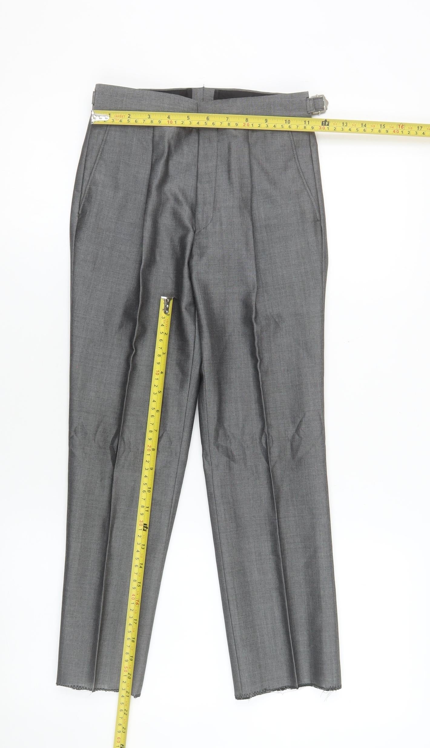 Boys UK Size 24 in Torre Regular Fit Dress Pants Grey Trousers