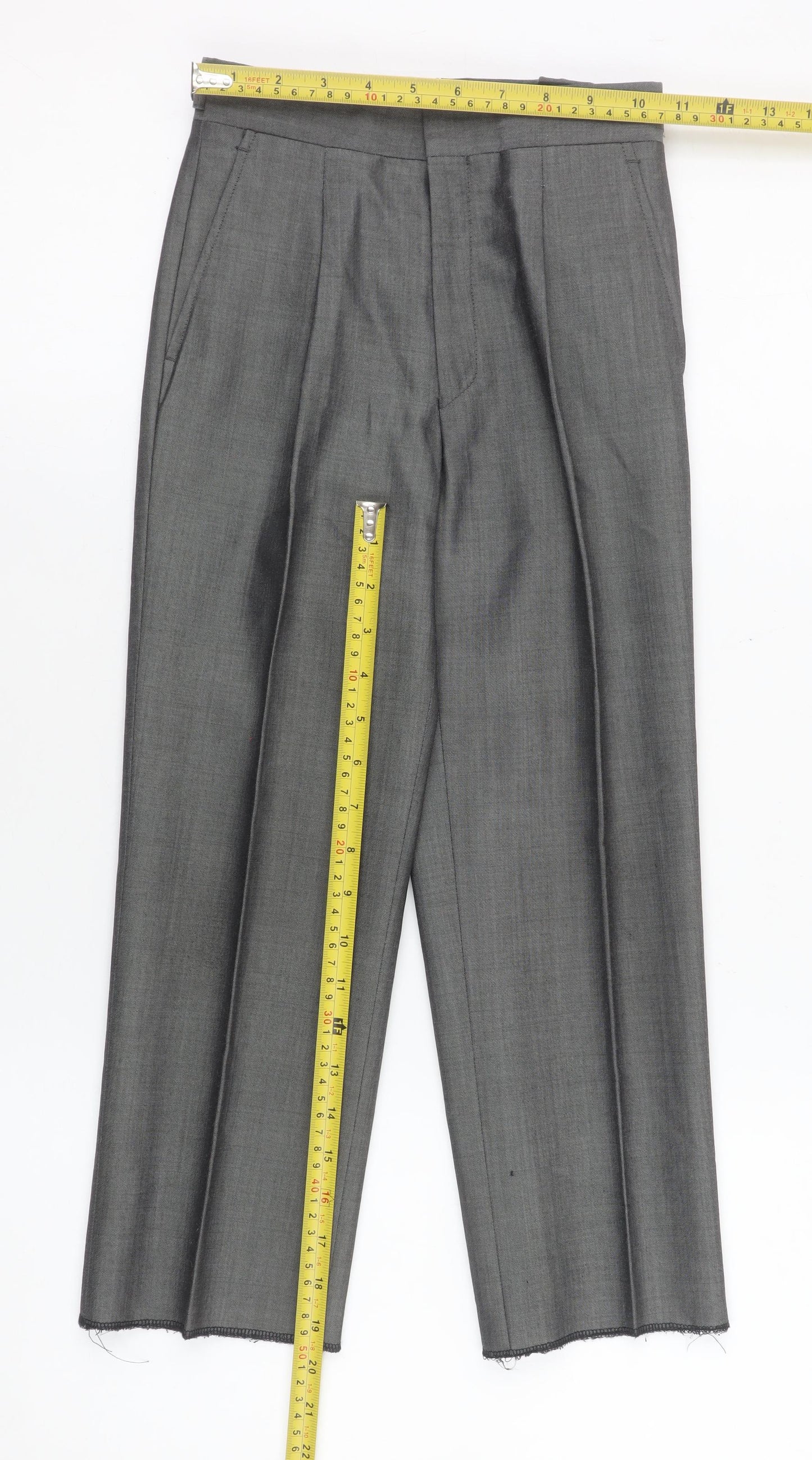 Boys UK Size 24 in Torre Regular Fit Dress Pants Grey Trousers
