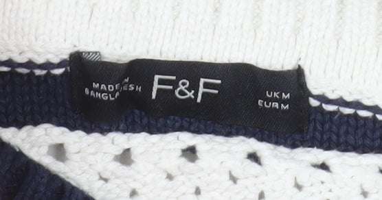 Womens UK Size M F&F White Pullover Jumper