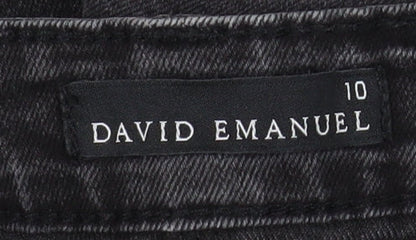 David Emanuel Women's Black Straight Jeans Size 10 Stretch Denim