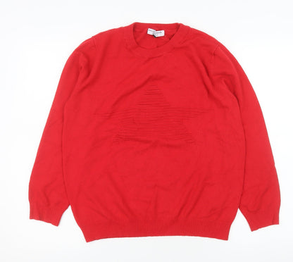 Womens UK Size L Kelly & Grace Red Pullover Jumper