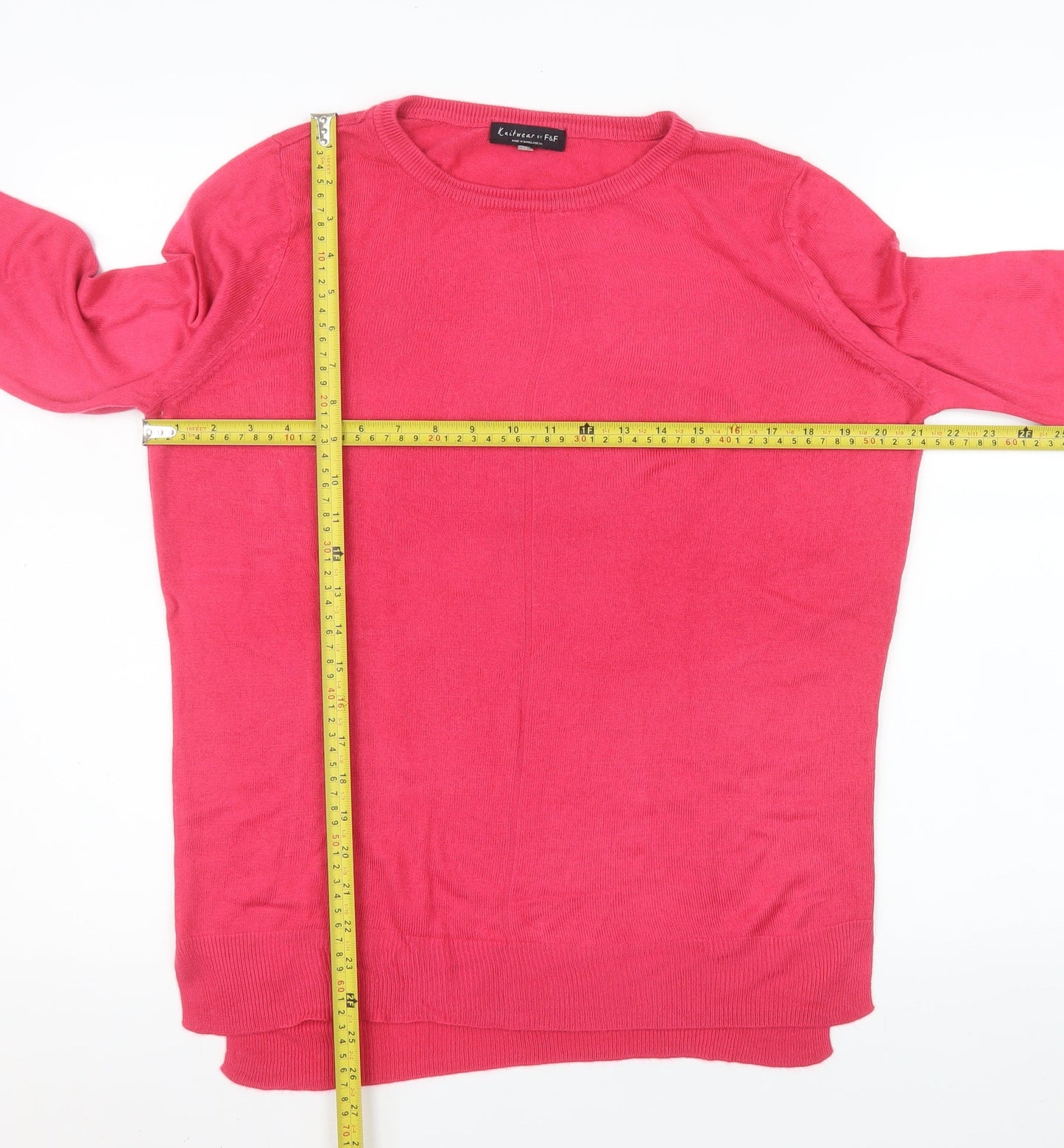 Womens UK Size 10 F&F Pink Pullover Jumper