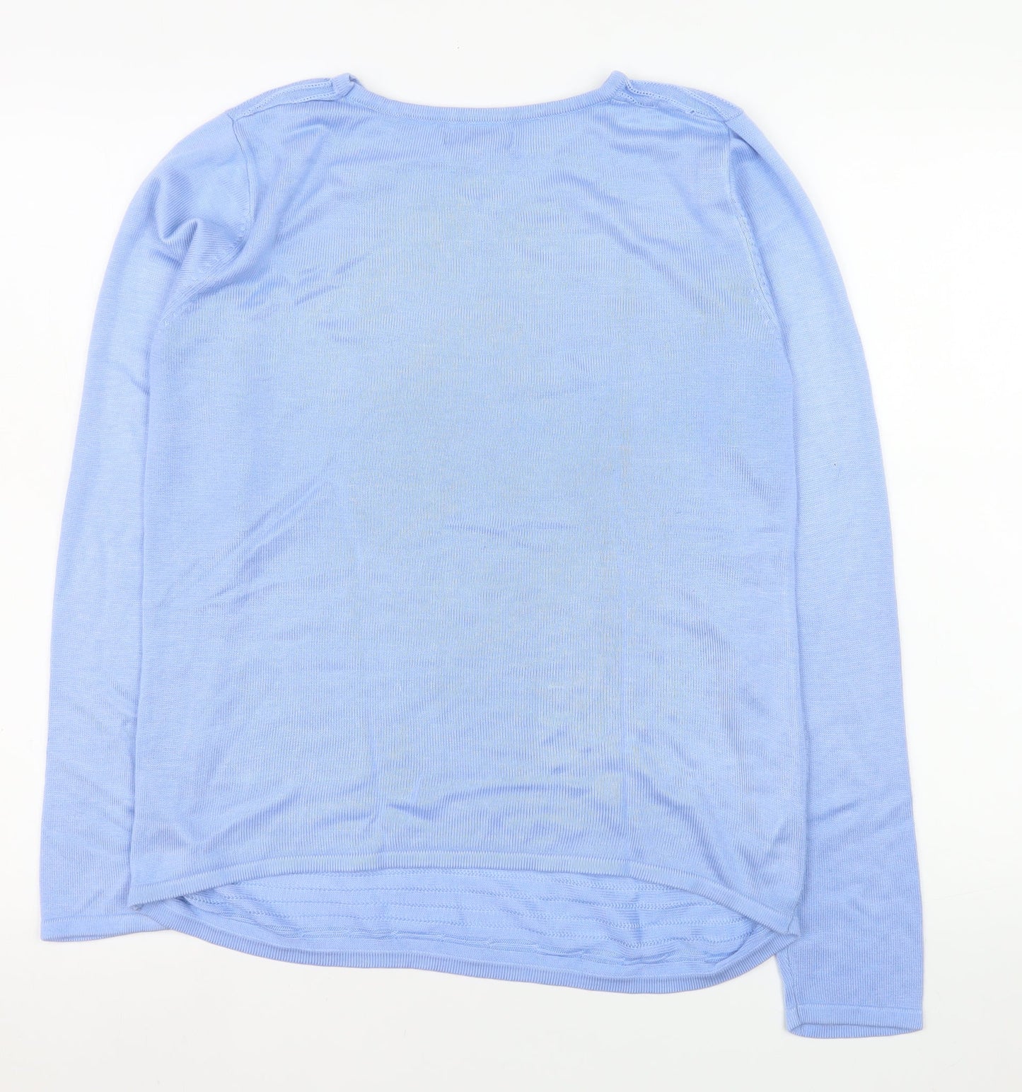 Womens UK Size S Voulez Vous Blue Henley Jumper