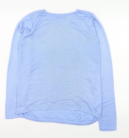 Womens UK Size S Voulez Vous Blue Henley Jumper