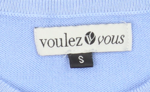 Womens UK Size S Voulez Vous Blue Henley Jumper