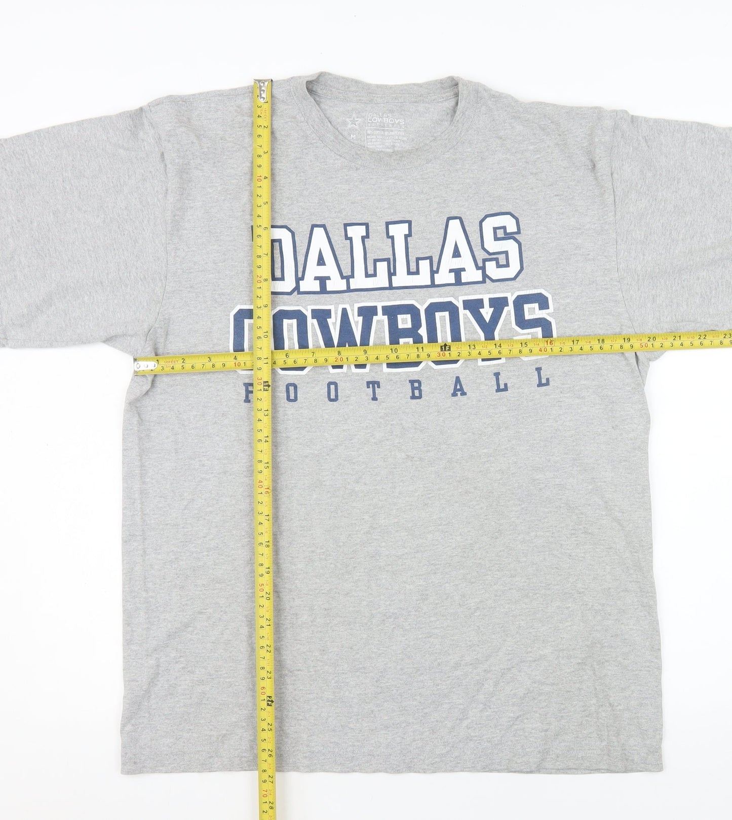 Mens UK Size M Dallas Cowboys Authentic Grey  T-Shirt