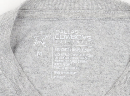 Mens UK Size M Dallas Cowboys Authentic Grey  T-Shirt