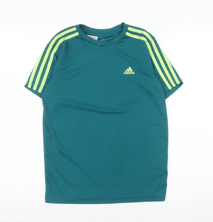 Adidas Boys Green Short Sleeve Sports T-Shirt 11-12 Years AEROREADY
