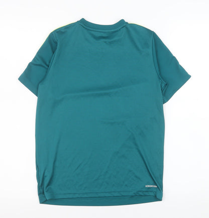 Adidas Boys Green Short Sleeve Sports T-Shirt 11-12 Years AEROREADY