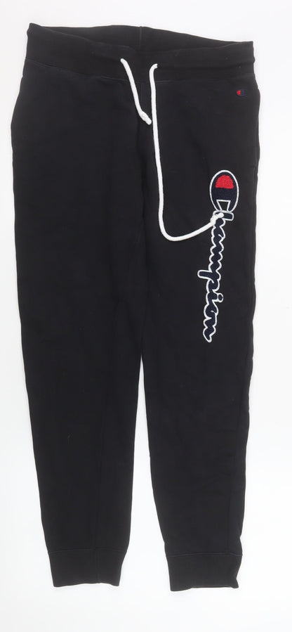 Mens UK Size S Champion Regular Fit Jogger Black Trousers