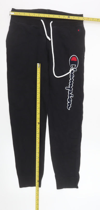 Mens UK Size S Champion Regular Fit Jogger Black Trousers