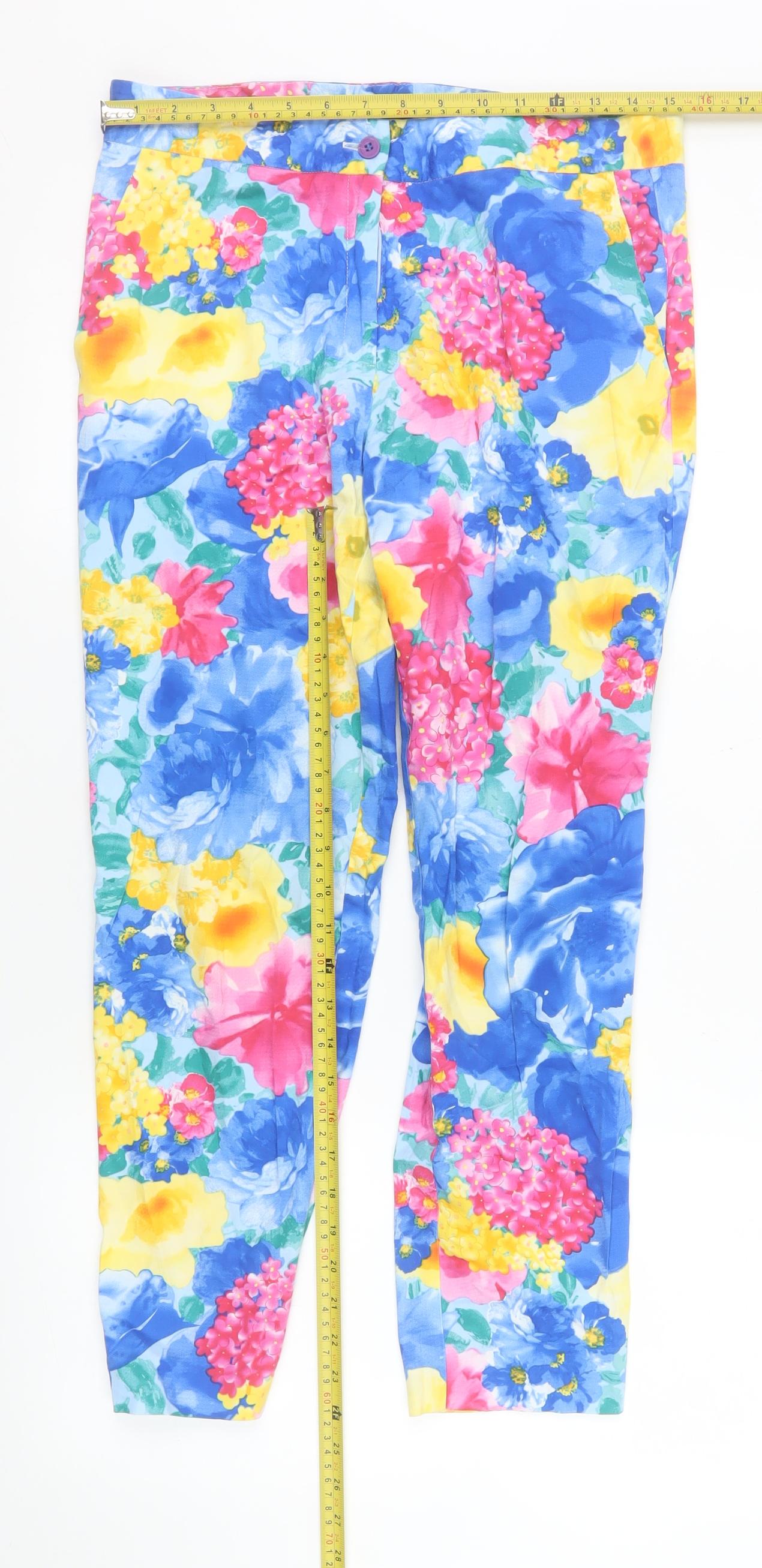 Womens UK Size 10 Gerard Regular Fit Ankle Multicoloured Trousers