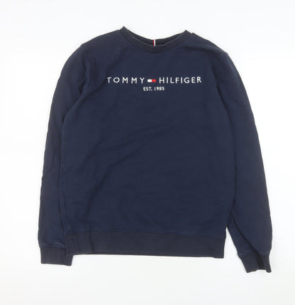 Teens UK Size 164 Tommy Hilfiger Blue Pullover Sweatshirt