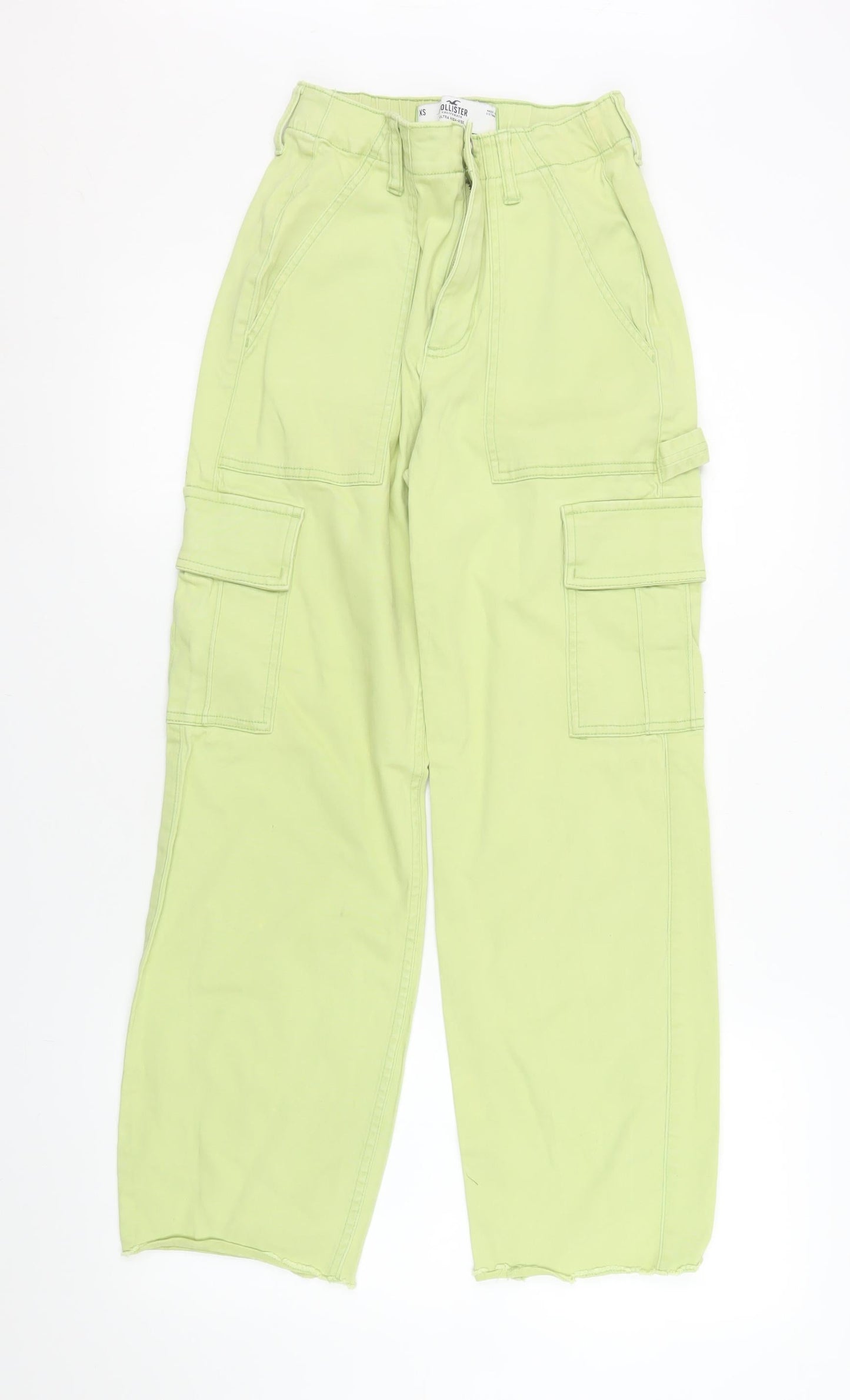 Womens UK Size XS Hollister Relaxed Fit Cargo Green Jeans