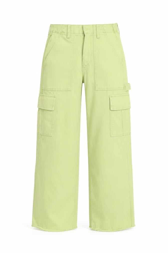 Womens UK Size XS Hollister Relaxed Fit Cargo Green Jeans