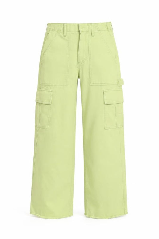 Womens UK Size XS Hollister Relaxed Fit Cargo Green Jeans