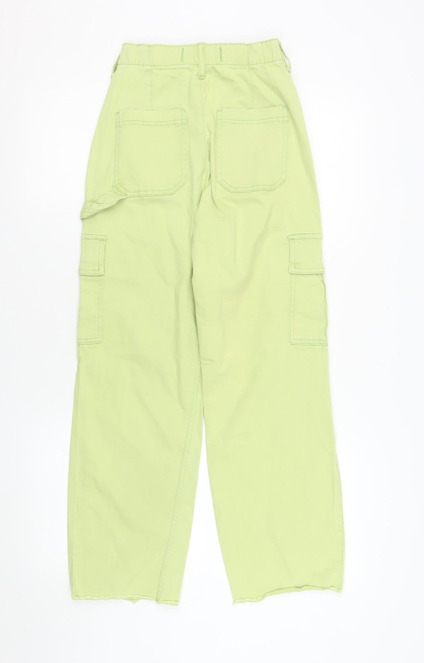 Womens UK Size XS Hollister Relaxed Fit Cargo Green Jeans