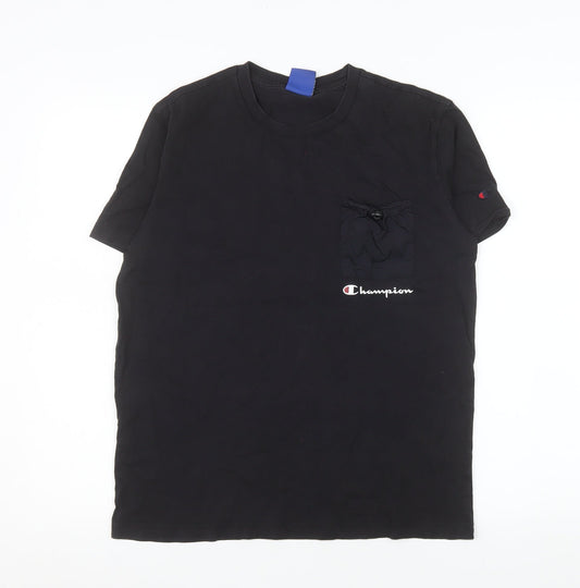 Mens UK Size S Champion Black  T-Shirt