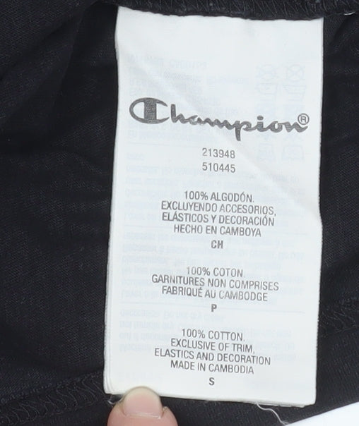 Mens UK Size S Champion Black  T-Shirt