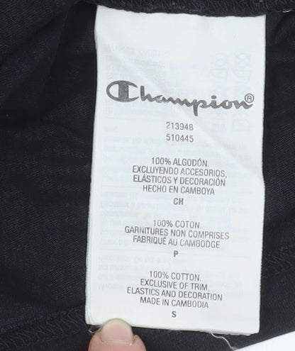 Mens UK Size S Champion Black  T-Shirt