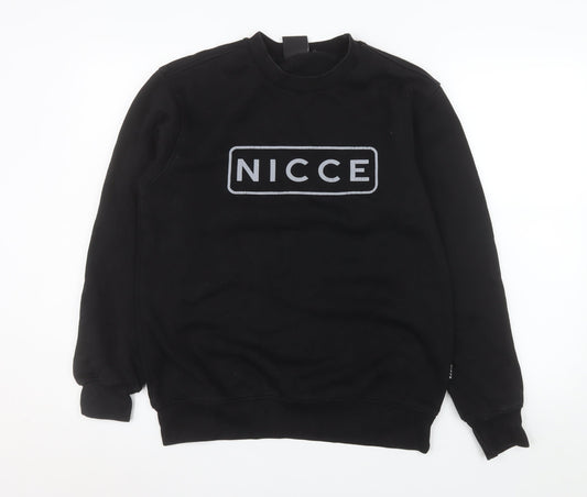Mens UK Size S NICCE Black Pullover Sweatshirt