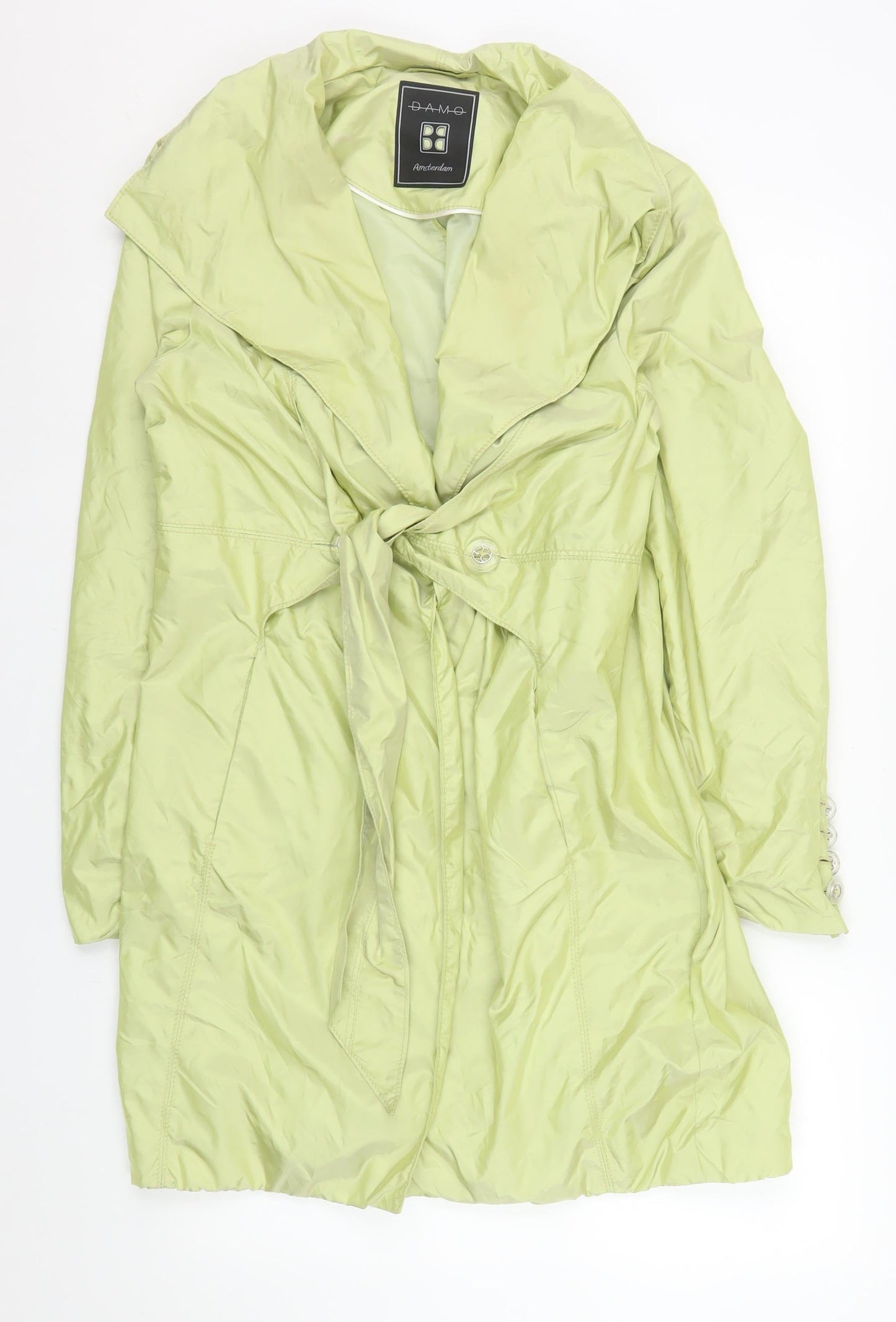 Womens UK Size 14 Damo Amsterdam Green Trench Coat