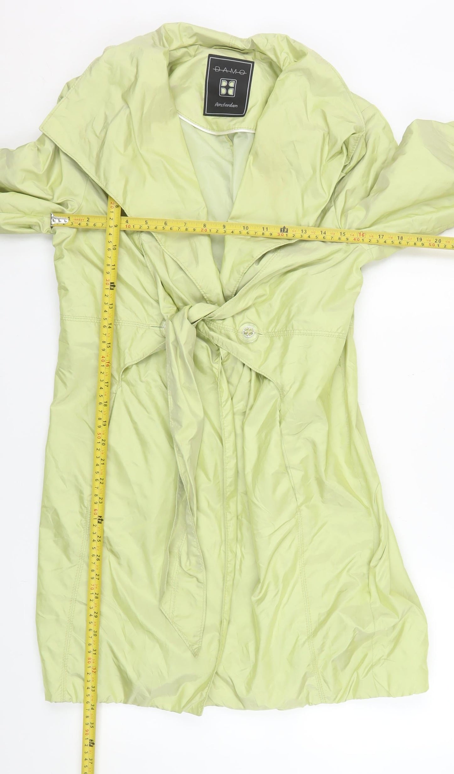 Womens UK Size 14 Damo Amsterdam Green Trench Coat