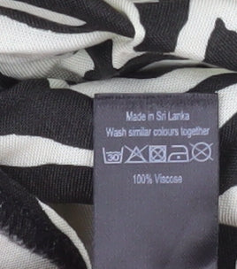 George Women Black Zebra Print A-Line Short Sleeve Dress Size 16