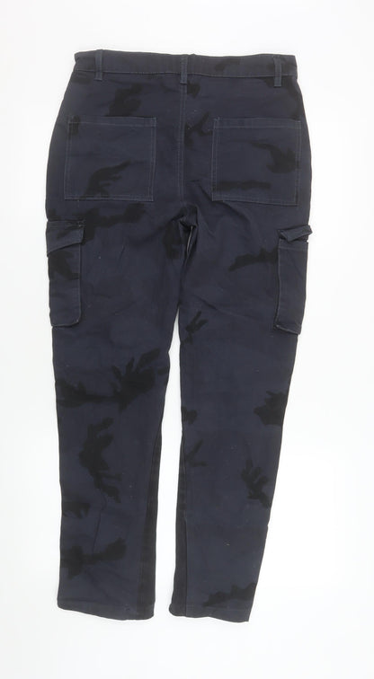 Mens UK Size 30 boohooMAN Regular Fit Cargo Blue Trousers