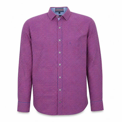 OLYMP Men Red Check Long Sleeve Cotton Button-Up Shirt M