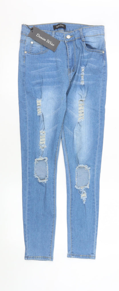 Womens UK Size 12 Denim Wise Slim Fit Skinny Blue Jeans