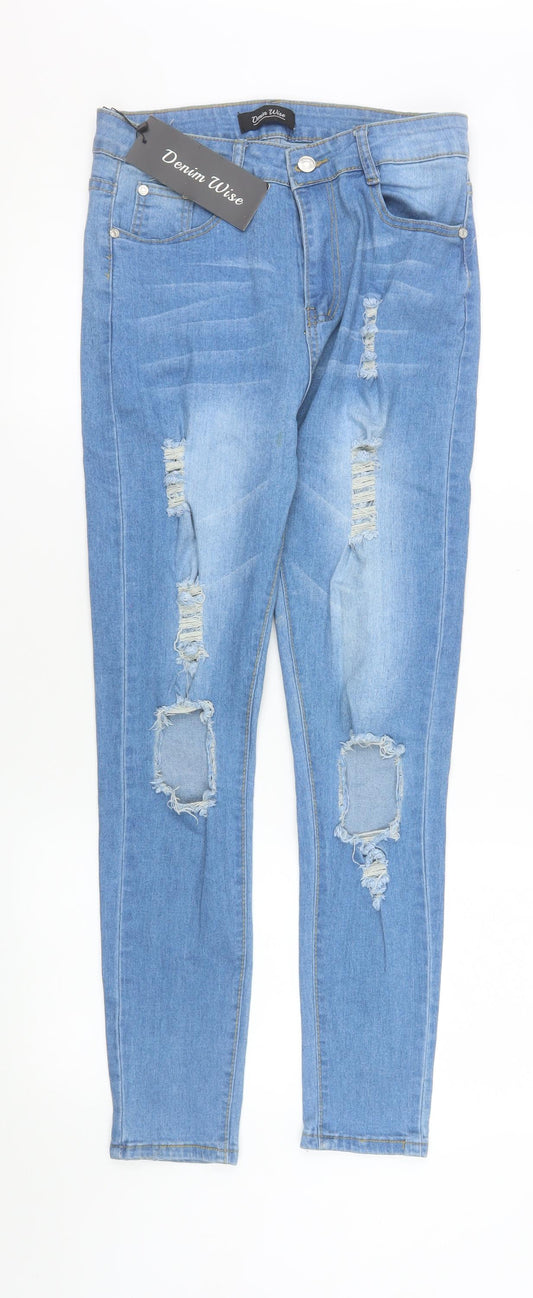 Womens UK Size 12 Denim Wise Slim Fit Skinny Blue Jeans